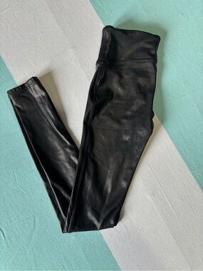 SPANX Faux Leather Look Black Leggings